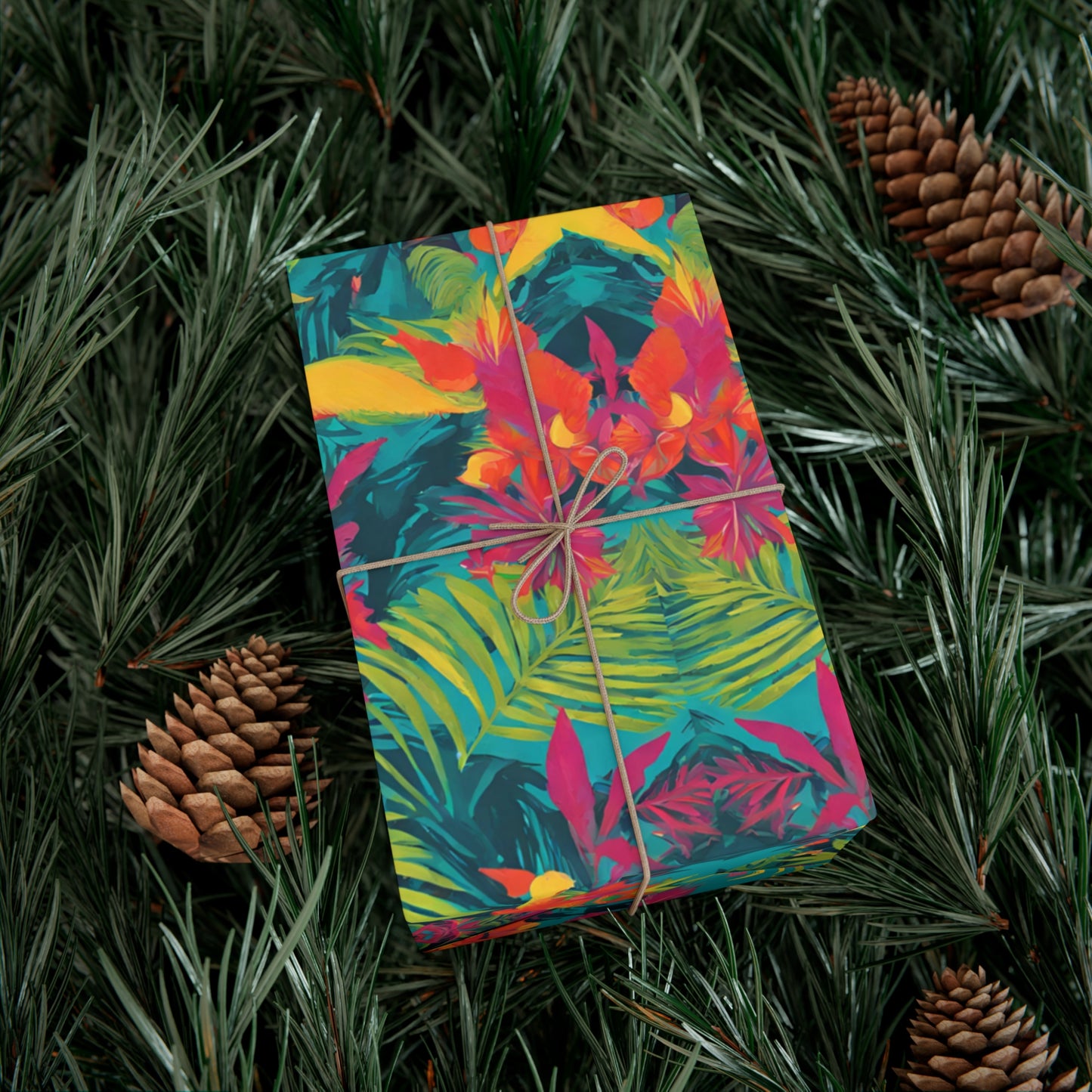 Eco-Friendly Tropical Wrapping Paper - Colorful Unique Gift Wrap for Christmas