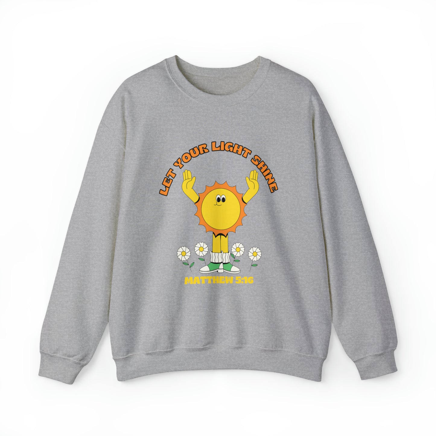 Let Your Light Shine Retro Sunny Sweatshirt - Funny Christian Sweatshirts for Women