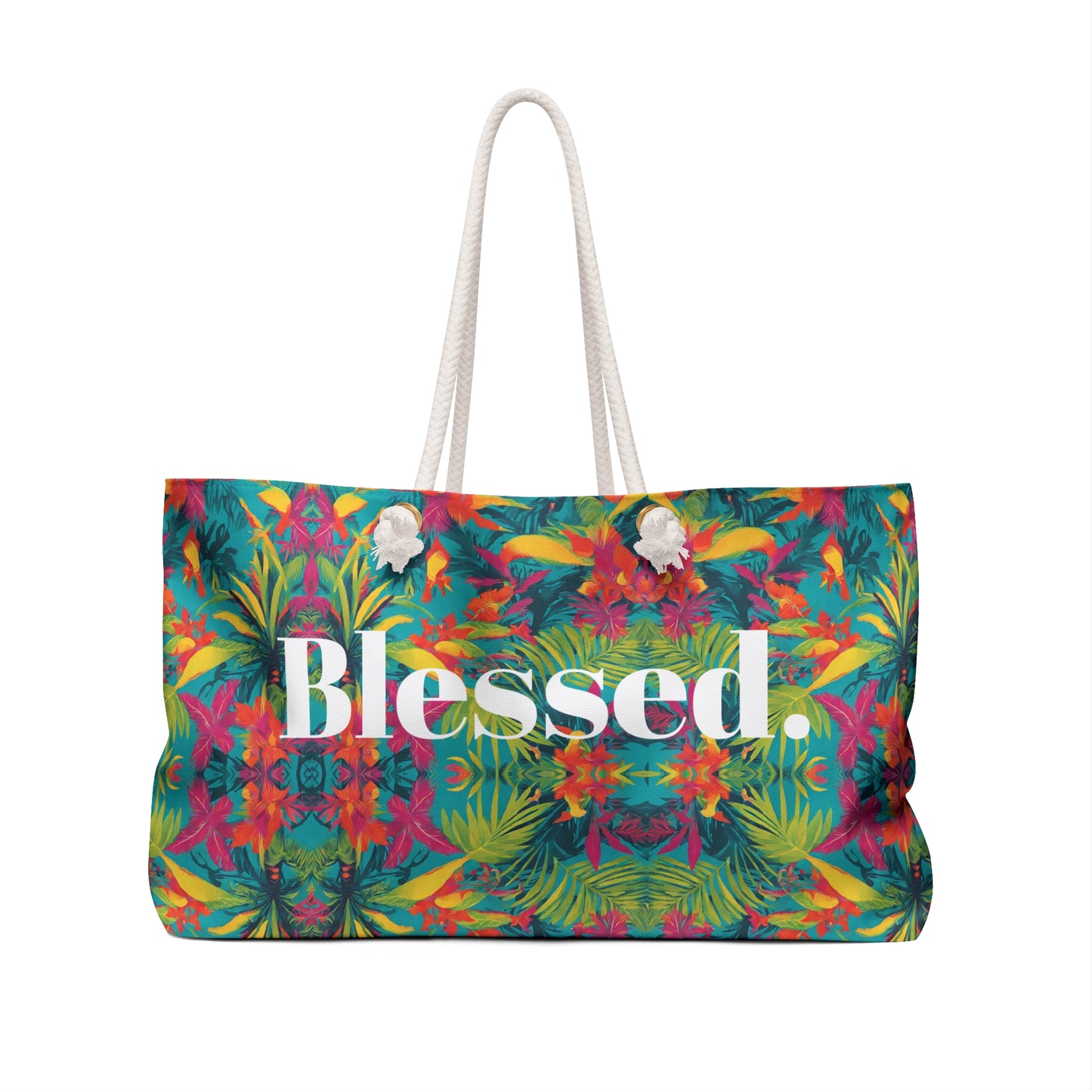 Tropical Blessed Christian Weekender Bags - Gifts for Christian Women - Fun Gifts for Christians