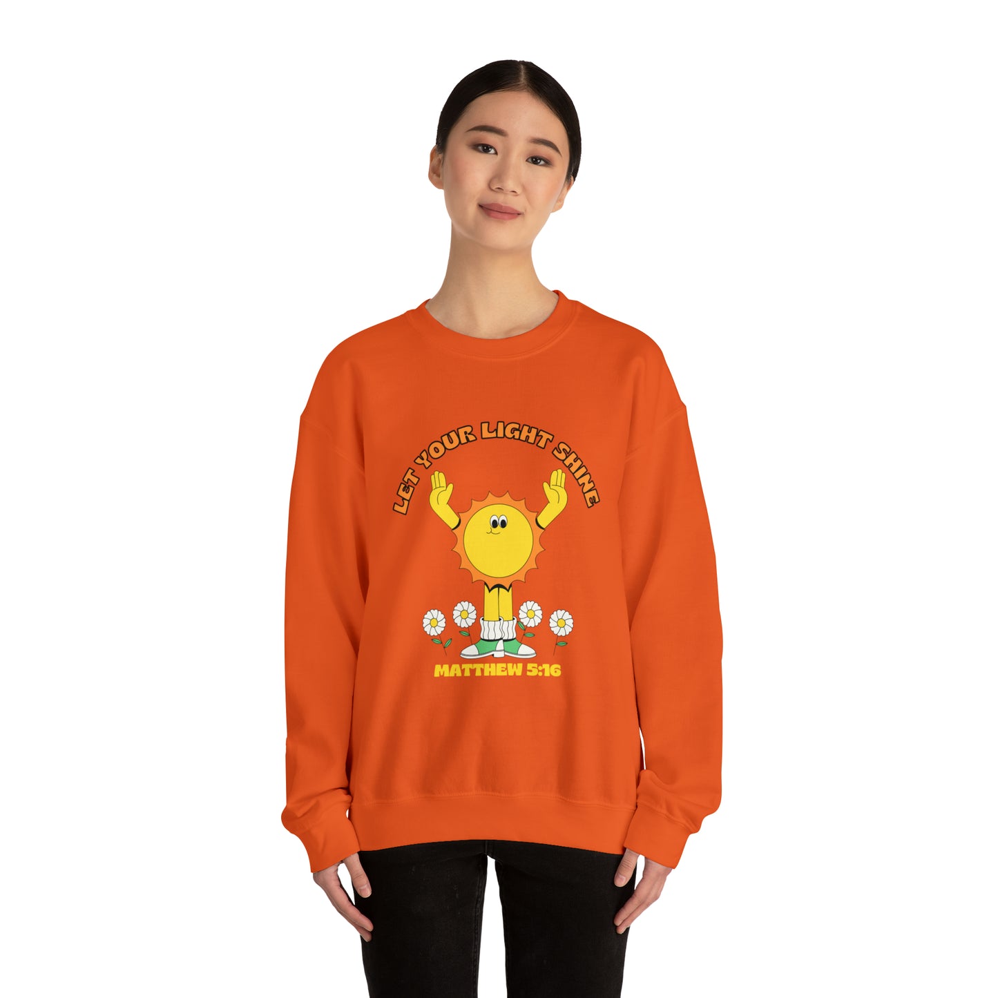 Let Your Light Shine Retro Sunny Sweatshirt - Funny Christian Sweatshirts for Women