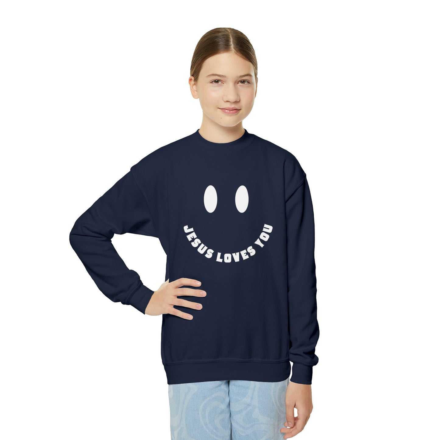 Smile Jesus Loves You Kids - Christian Sweatshirts for Kids - Christian Gifts for Kids