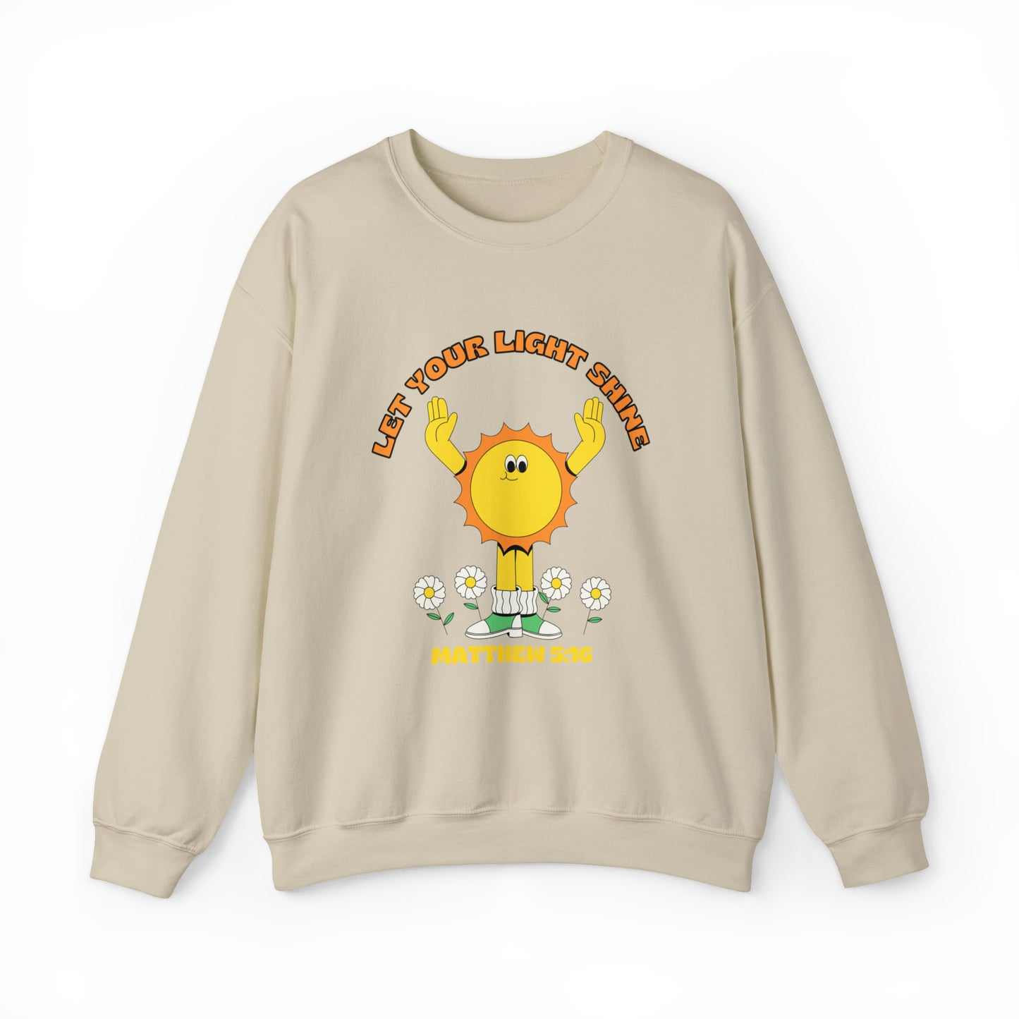 Let Your Light Shine Retro Sunny Sweatshirt - Funny Christian Sweatshirts for Women