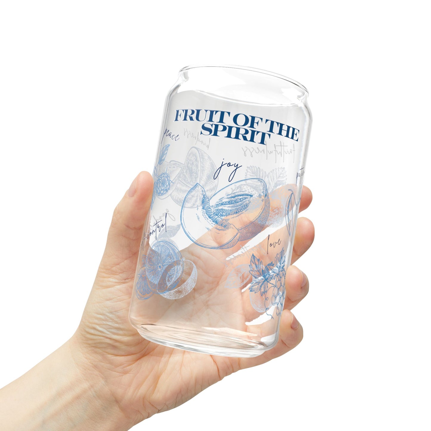 Super Cute Fruit of the Spirit Sipper Glass, 16oz - Perfect Gifts for Christian Women