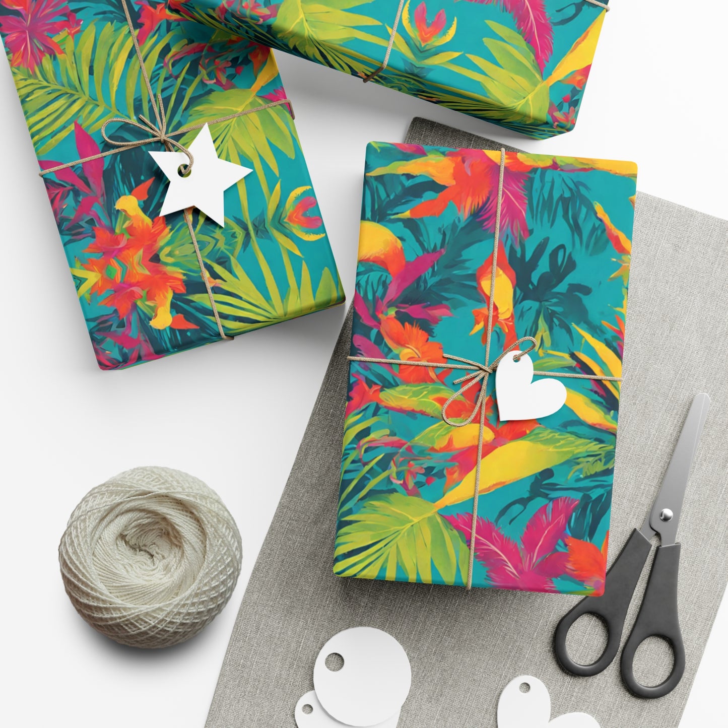 Eco-Friendly Tropical Wrapping Paper - Colorful Unique Gift Wrap for Christmas