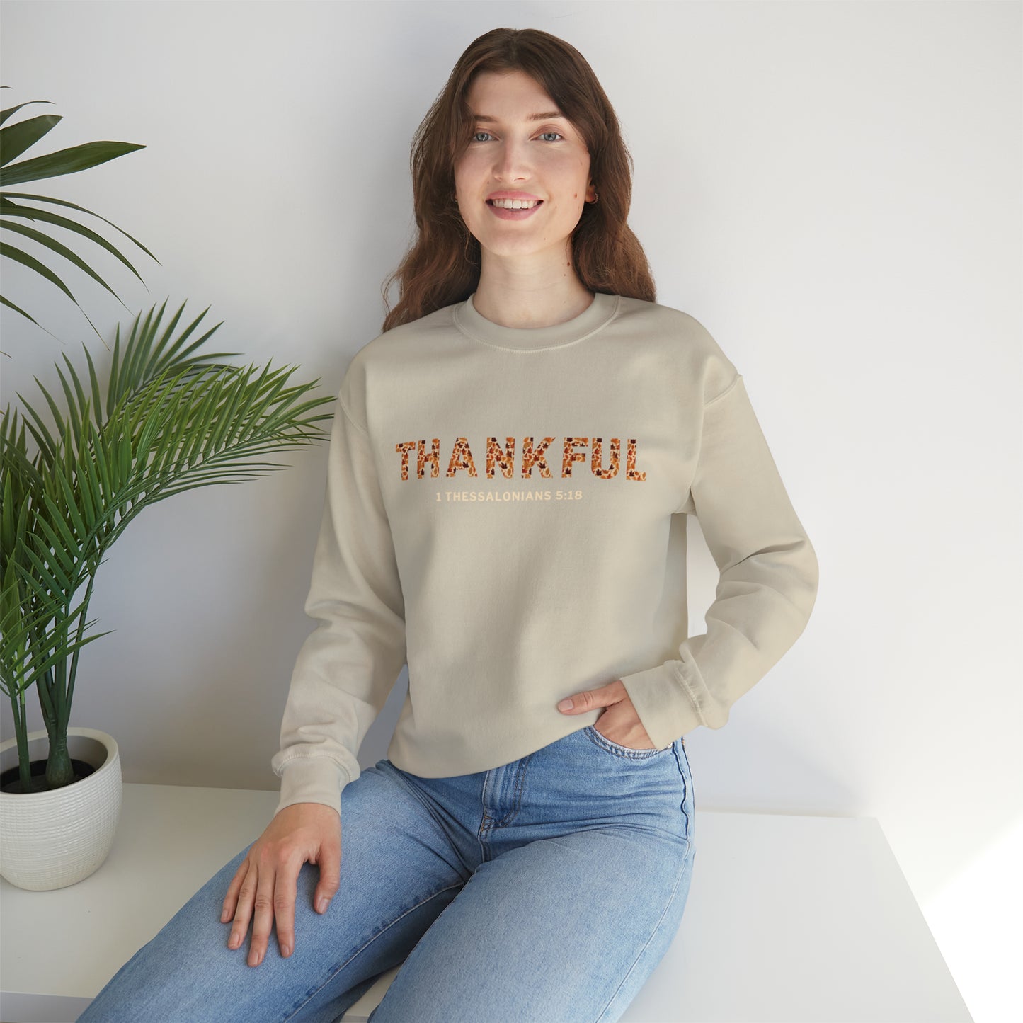 THANKSGIVING Sweatshirts for Women - Thankful Sweatshirts for Women - Christian Women's Sweatshirt 1 Thess. 5:18