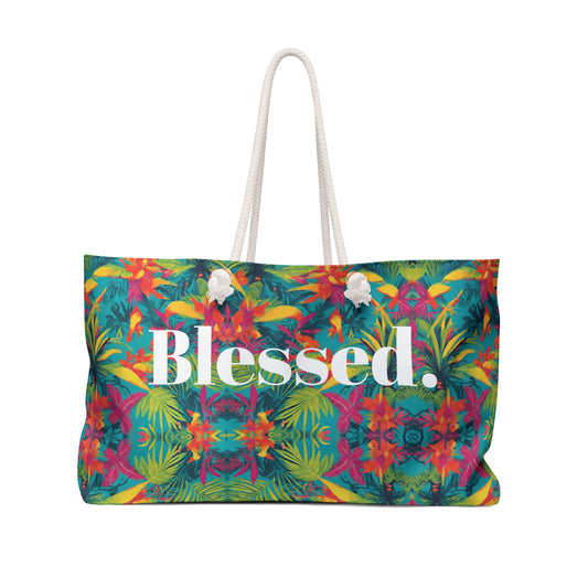 Tropical Blessed Christian Weekender Bags - Gifts for Christian Women - Fun Gifts for Christians