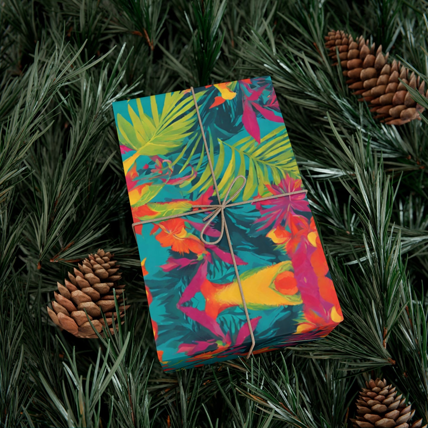 Eco-Friendly Tropical Wrapping Paper - Colorful Unique Gift Wrap for Christmas