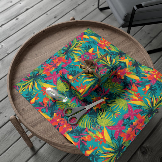 Eco-Friendly Tropical Wrapping Paper - Colorful Unique Gift Wrap for Christmas