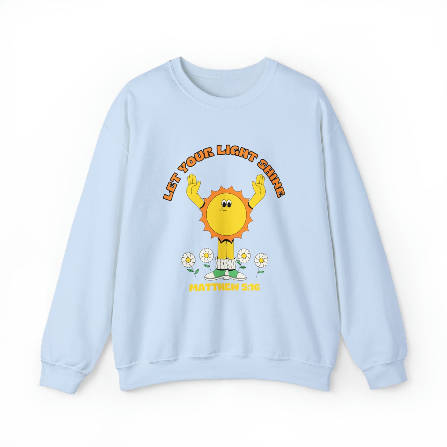 Let Your Light Shine Retro Sunny Sweatshirt - Funny Christian Sweatshirts for Women