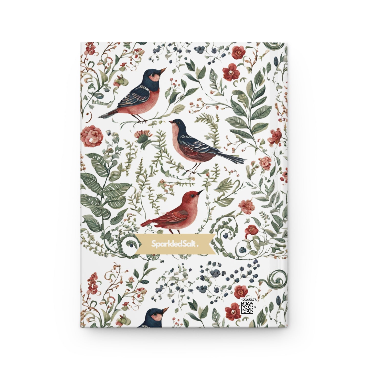 Vintage Whimsical Birds and Flowers Hardcover Journal - 150 Pages - Great Gift Idea