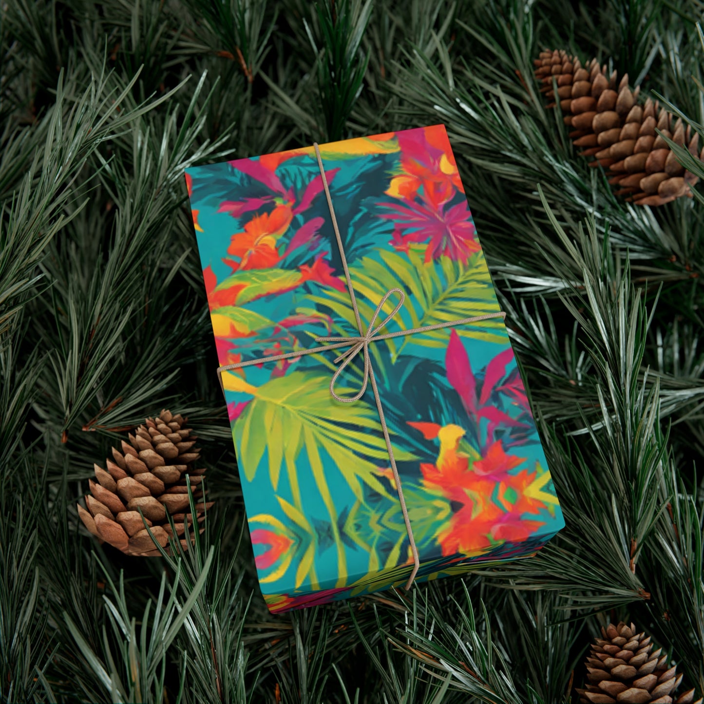 Eco-Friendly Tropical Wrapping Paper - Colorful Unique Gift Wrap for Christmas