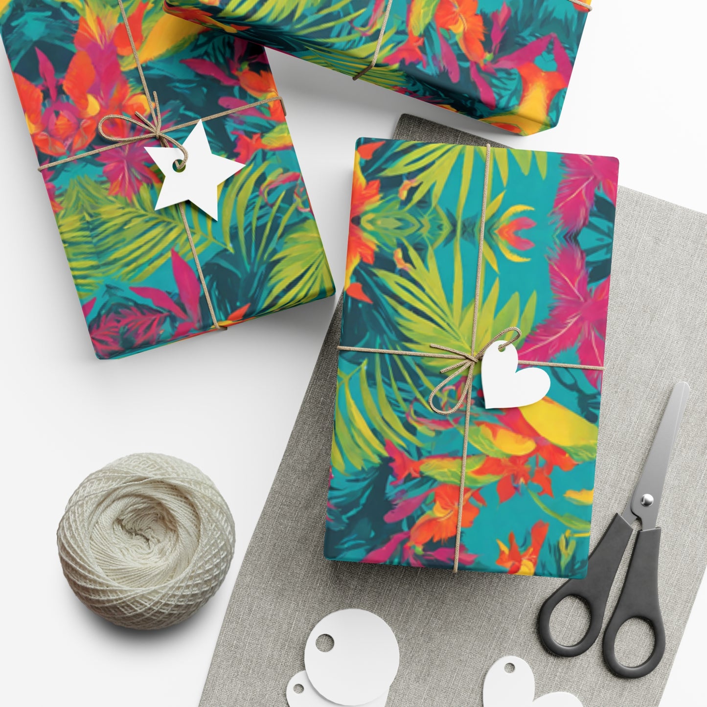 Eco-Friendly Tropical Wrapping Paper - Colorful Unique Gift Wrap for Christmas