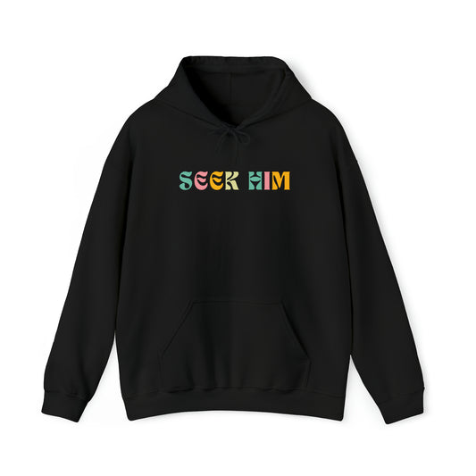 Seek Him - God is Not Far - Christian Hoodies for Teens - Gospel Apparel Acts 17:27-28 Gifts for Christian Teens