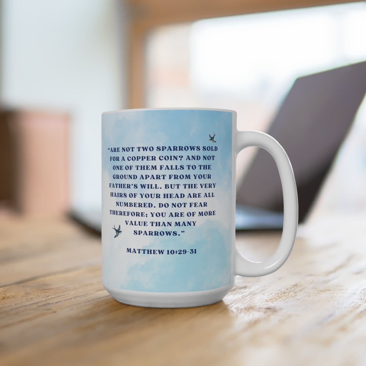 Do Not Fear Christian Coffee Mug - Matthew 10:29-31- Christian Anxiety Fear Worry Gifts - Gets for Christian Mens Coffee Lovers