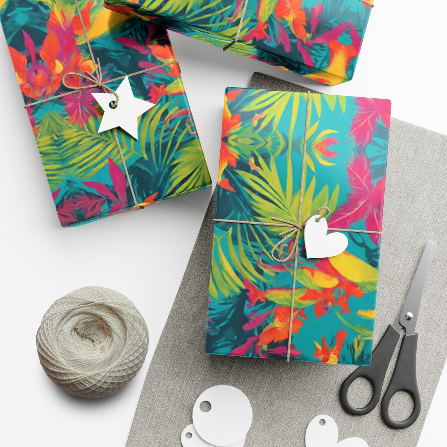 Eco-Friendly Tropical Wrapping Paper - Colorful Unique Gift Wrap for Christmas