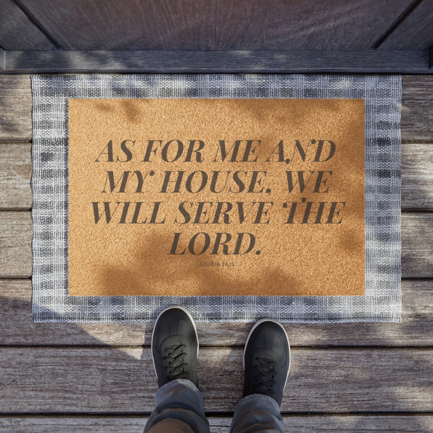 Christian House Warming Gift - As For Me and My House We Will Serve the Lord - Doormat Gift 24x16