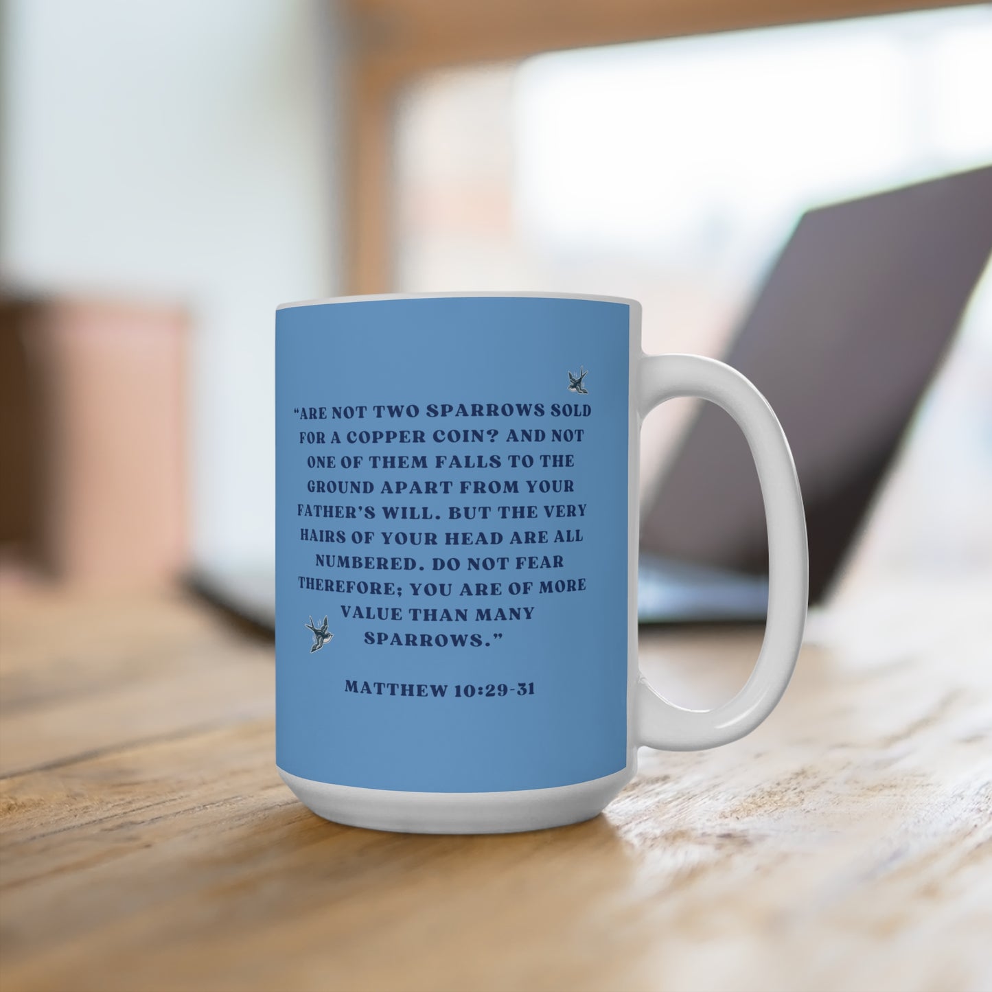 Do Not Fear Christian Coffee Mug - Matthew 10:29-31- Christian Anxiety Fear Worry Gifts - Gets for Christian Mens Coffee Lovers