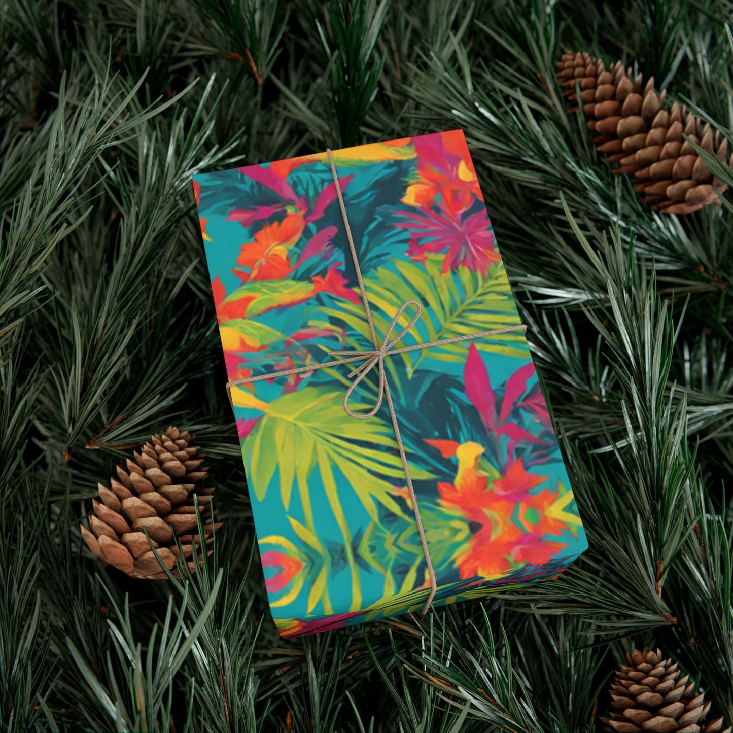 Eco-Friendly Tropical Wrapping Paper - Colorful Unique Gift Wrap for Christmas