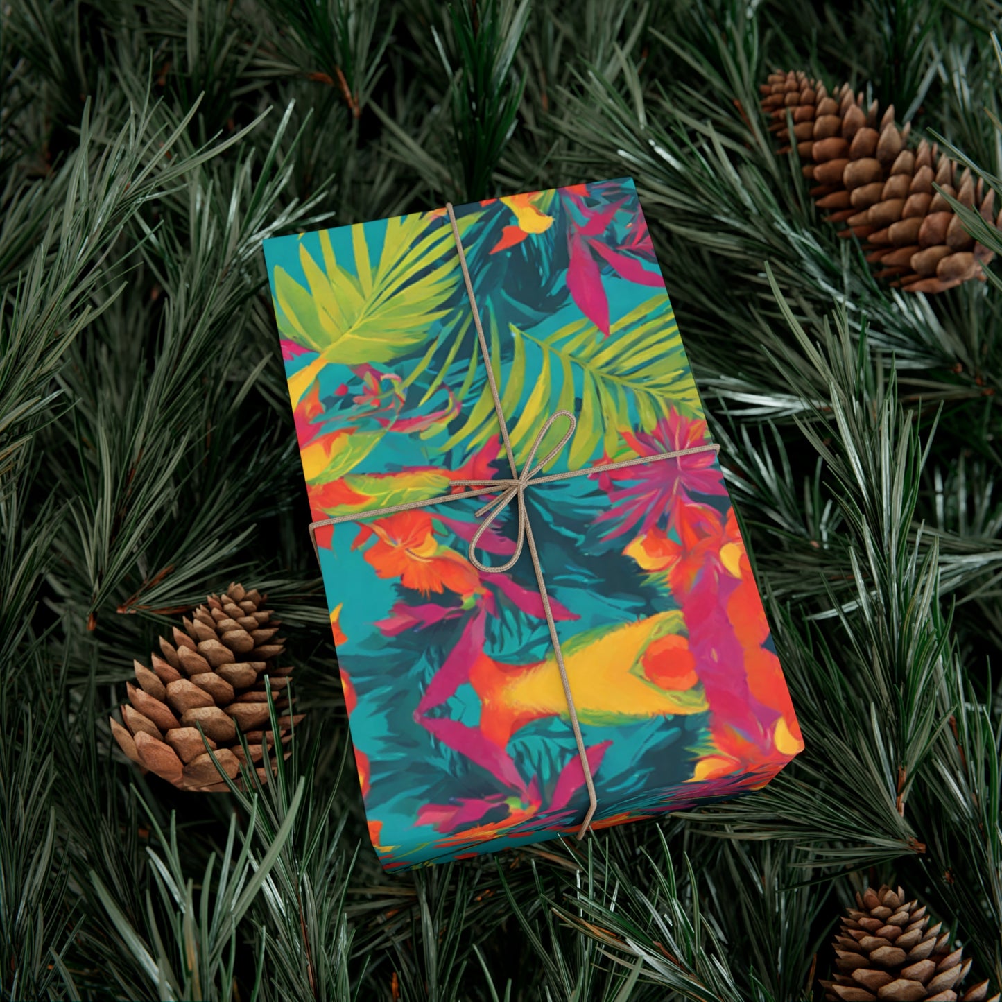 Eco-Friendly Tropical Wrapping Paper - Colorful Unique Gift Wrap for Christmas