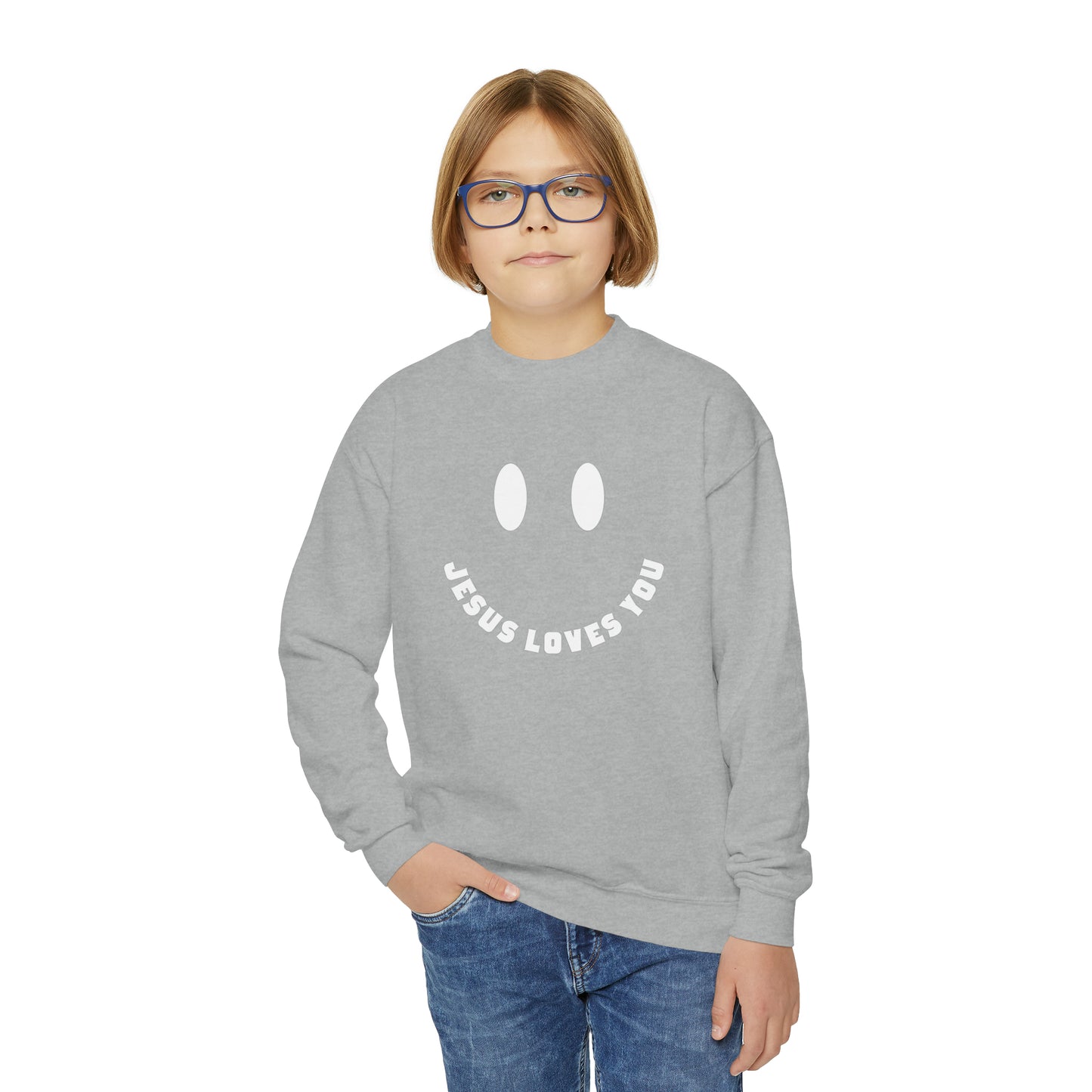 Smile Jesus Loves You Kids - Christian Sweatshirts for Kids - Christian Gifts for Kids