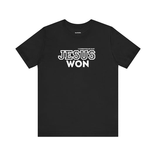 Jesus Won - I Corinthians 15:57 Christian Shirts for Guys