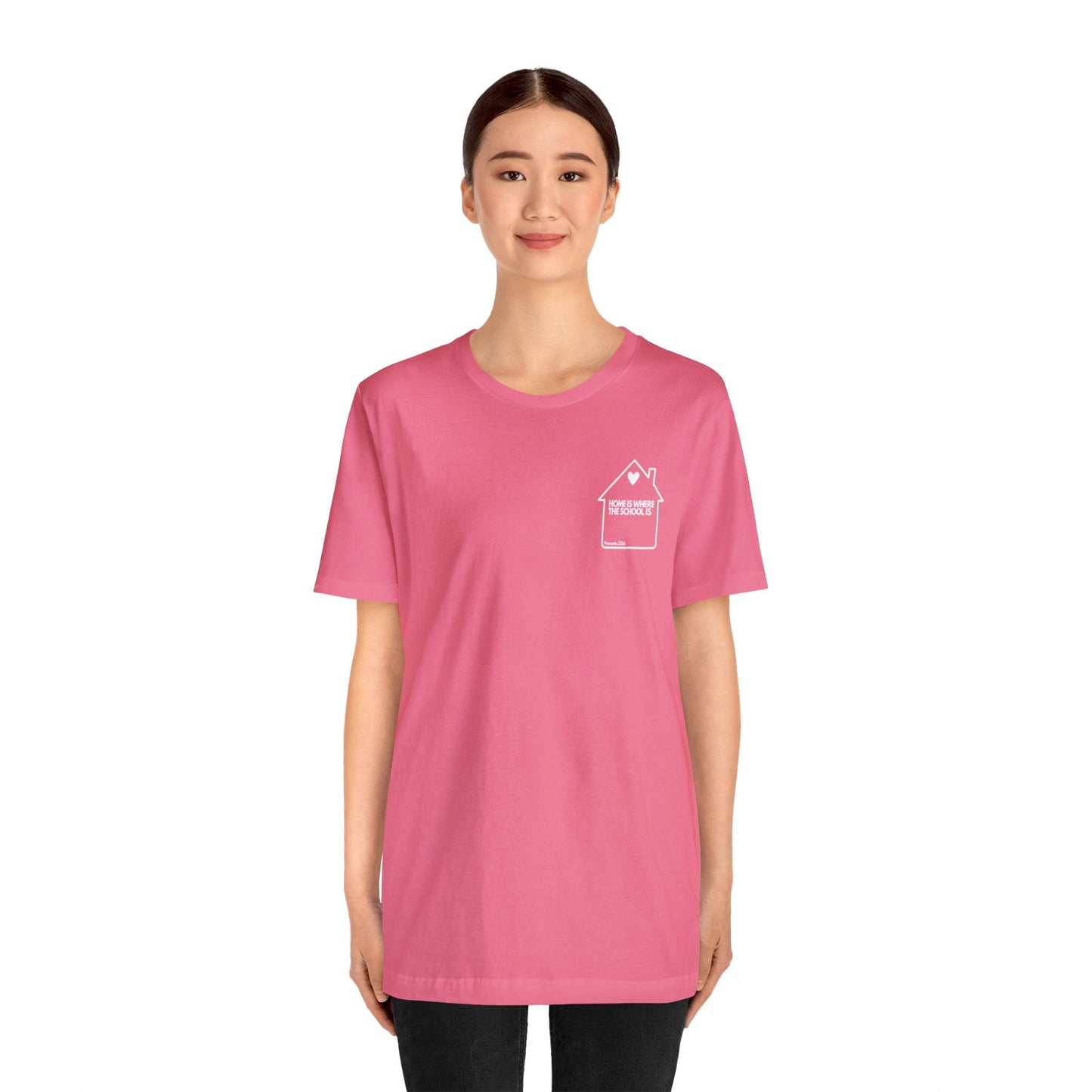 "Home is Where the School is" Christian Homeschool Women's T-Shirt - Gifts for Mom