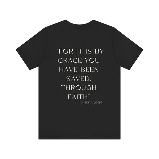 Mens Saved By Grace T-shirt -  Gifts for Christian Boys - Men's Faith T-Shirts