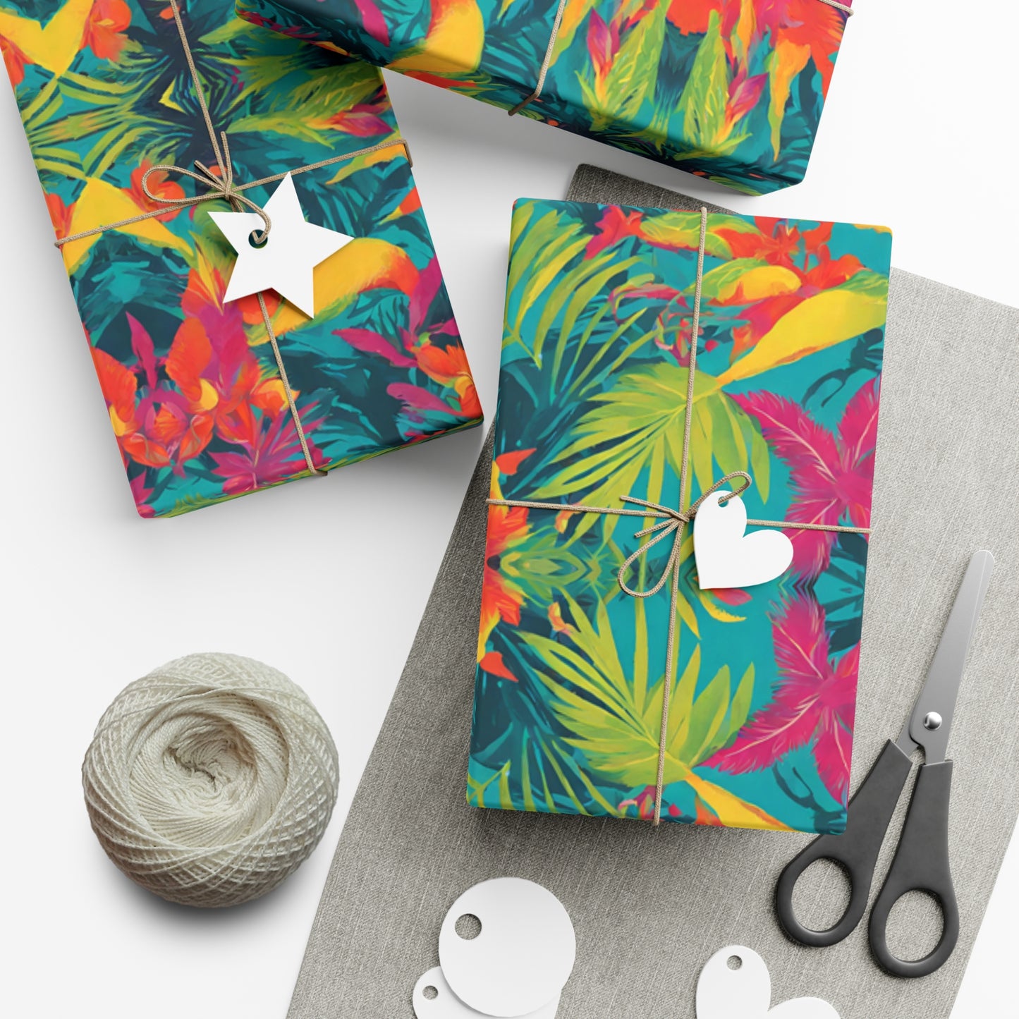 Eco-Friendly Tropical Wrapping Paper - Colorful Unique Gift Wrap for Christmas