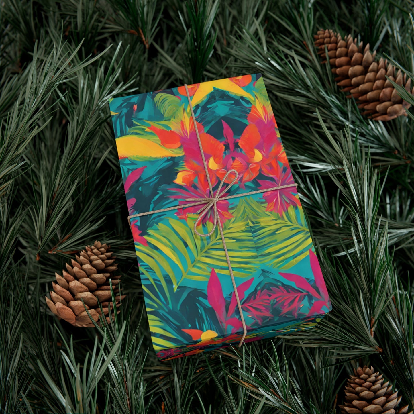 Eco-Friendly Tropical Wrapping Paper - Colorful Unique Gift Wrap for Christmas