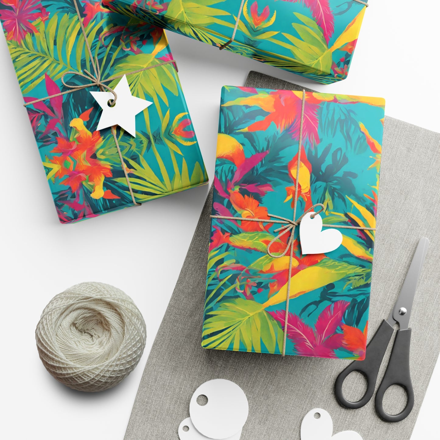 Eco-Friendly Tropical Wrapping Paper - Colorful Unique Gift Wrap for Christmas