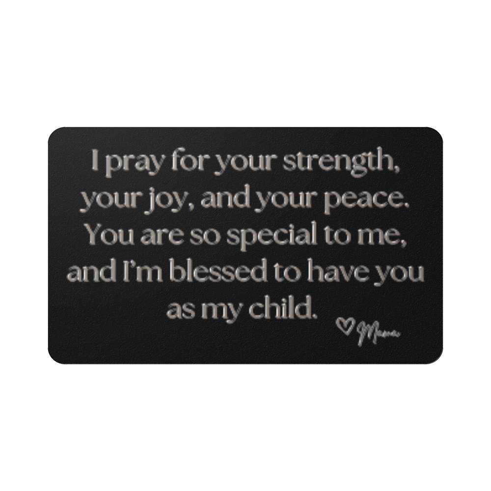 Blessed to Be Your Mama - Engraved Wallet Card for Son or Daughter - Christian Custom Gifts