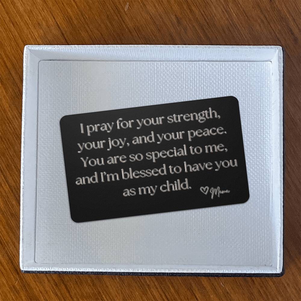 Blessed to Be Your Mama - Engraved Wallet Card for Son or Daughter - Christian Custom Gifts