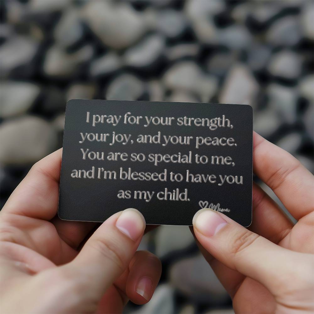 Blessed to Be Your Mama - Engraved Wallet Card for Son or Daughter - Christian Custom Gifts